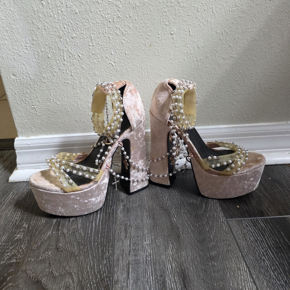 Sugar Thrillz Pink Platform Shoes with Sparkly Finish